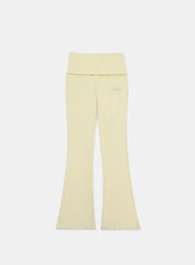 [w-pts24-056] Beyond Soft Fold Over Bootcut Pants - Butter