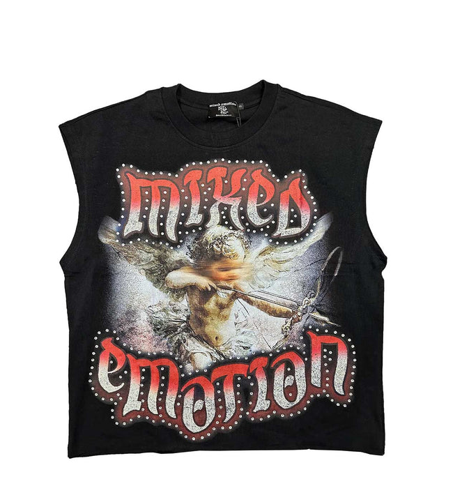 Mixed Emotions Angel Sleeveless Tee Black Hover Image