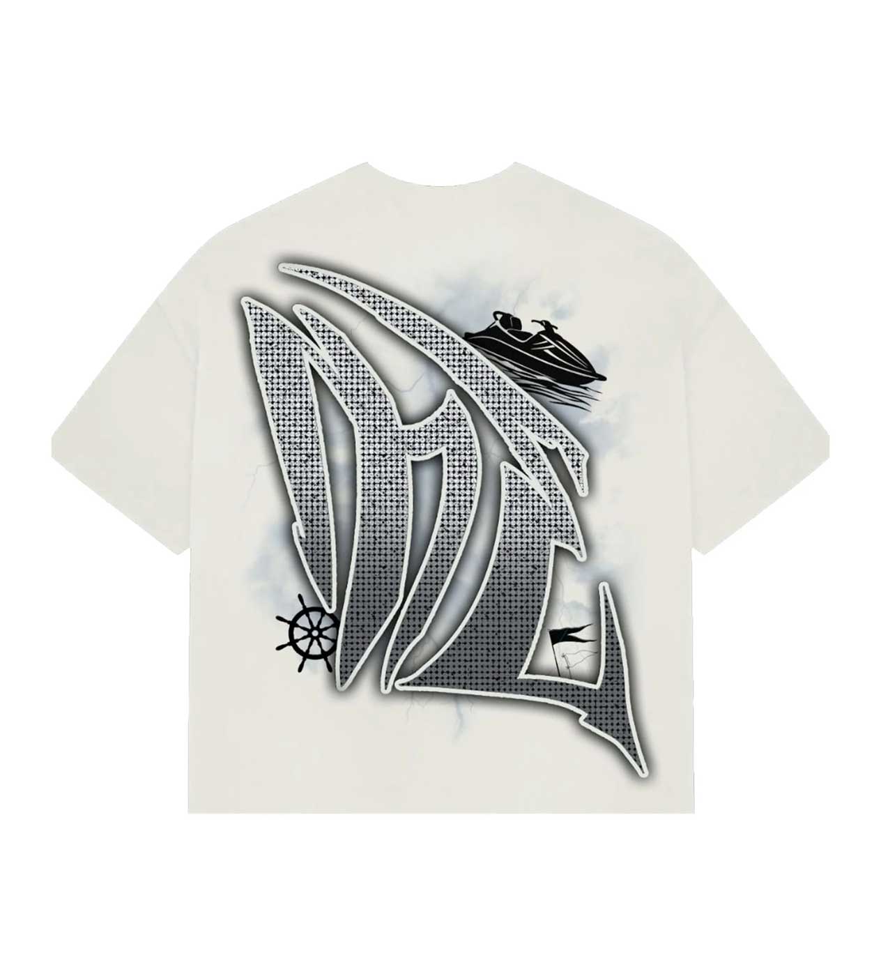 Mixed Emotions Jetski Rhinestone Tee Cream