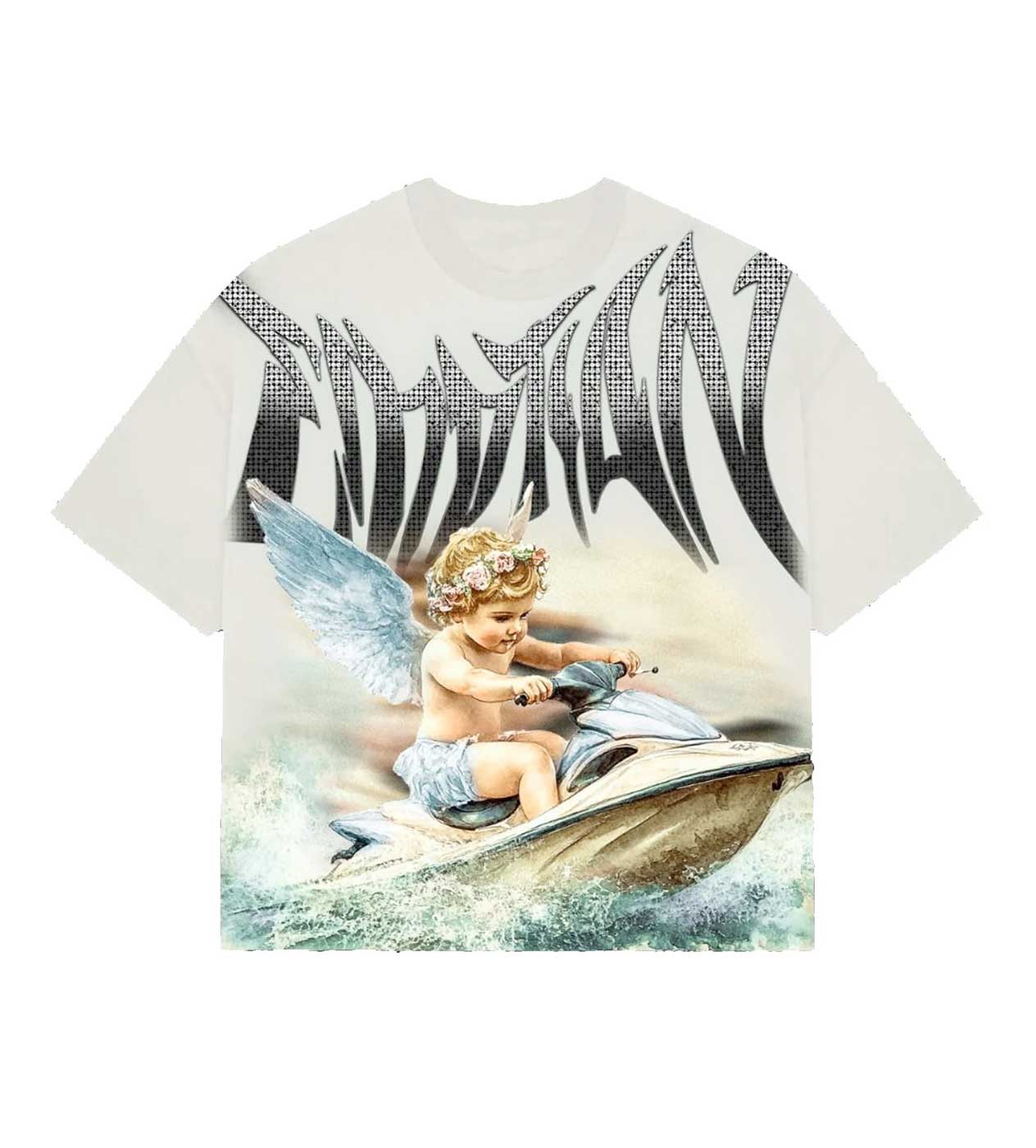 Mixed Emotions Jetski Rhinestone Tee Cream