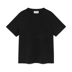 FLOWER APPLIQUE LOGO TOP IN BLACK
