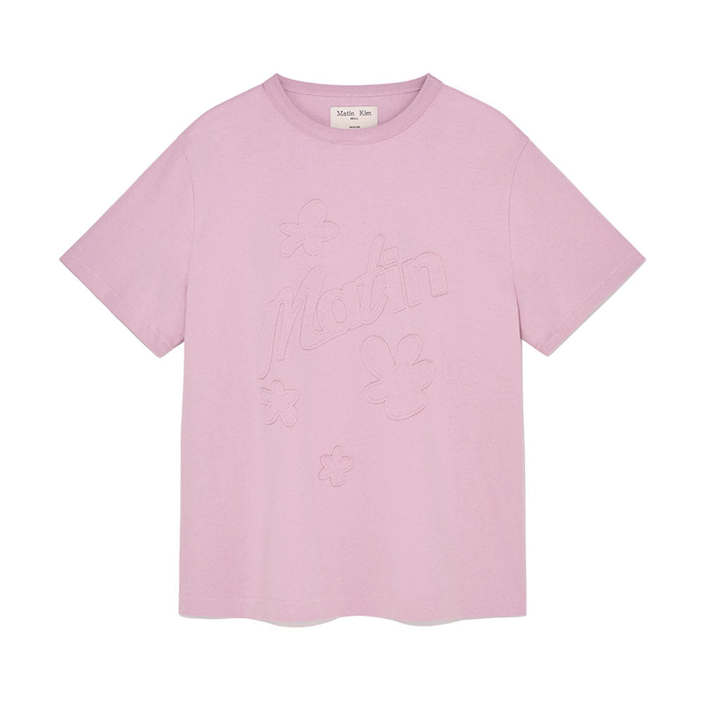 FLOWER APPLIQUE LOGO TOP IN LIGHT PINK