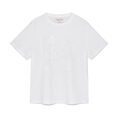 FLOWER APPLIQUE LOGO TOP IN WHITE