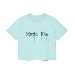 LOGO THREAD POINT CROP TOP IN LIGHT BLUE