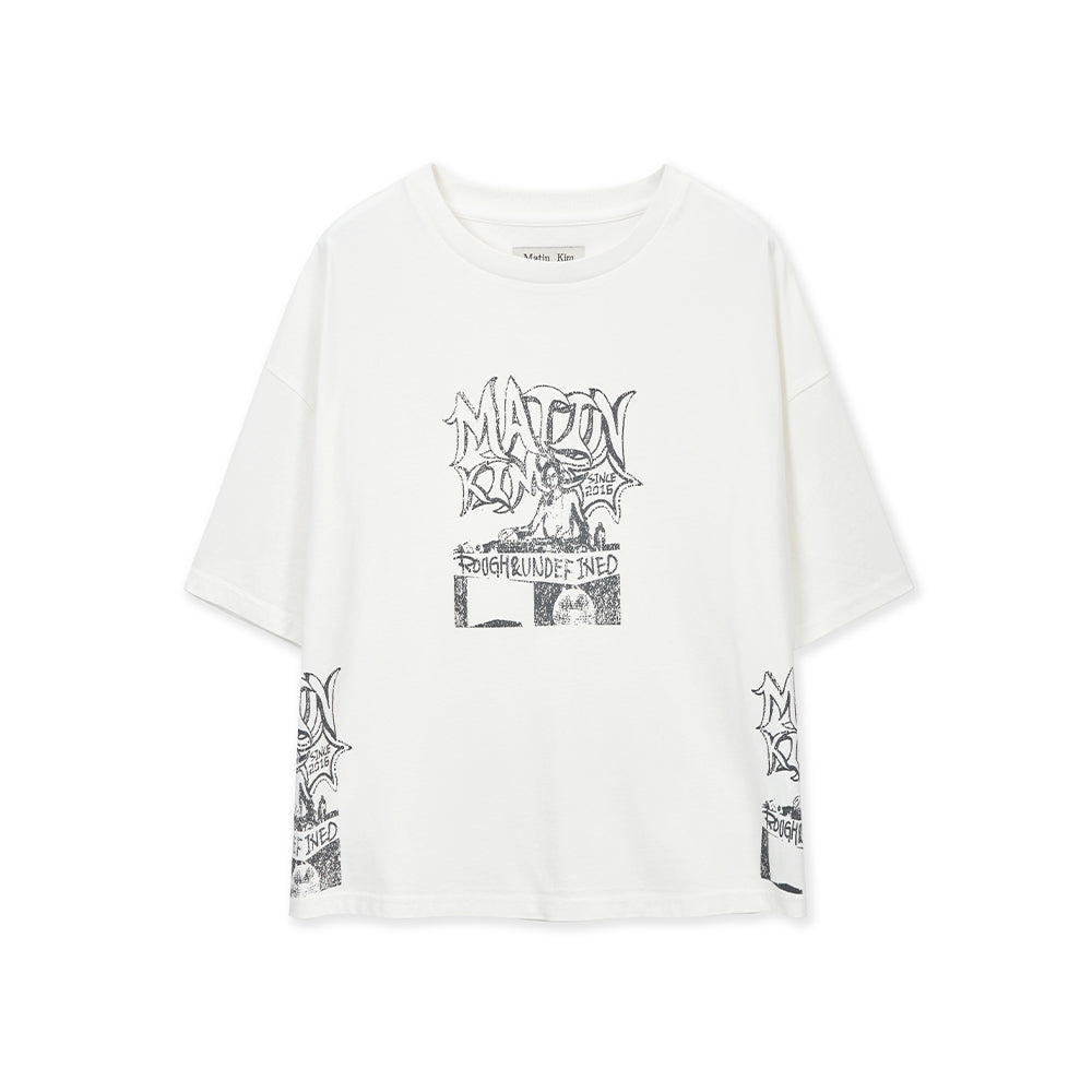 VINTAGE GRAFFITI ARTWORK TOP IN WHITE