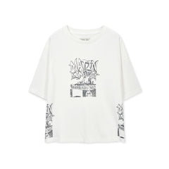 VINTAGE GRAFFITI ARTWORK TOP IN WHITE