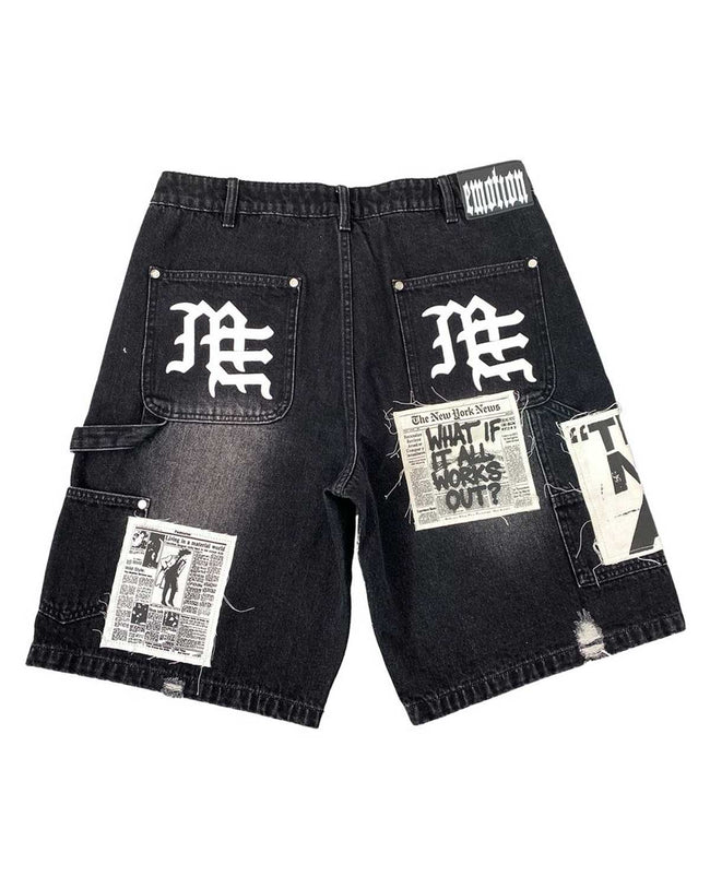 Mixed Emotions AI Denim Shorts Black Main Image