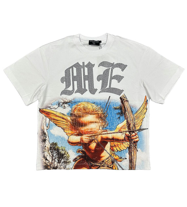 Mixed Emotions Angel Rhinestone Tee White Hover Image