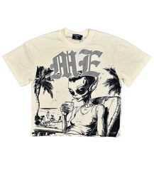 Mixed Emotions Beach Rhinestone Tee Cream
