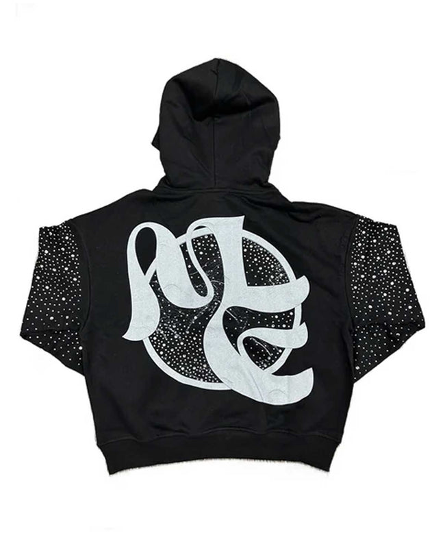 Mixed Emotions Archer Rhinestone Hoodie Black Main Image