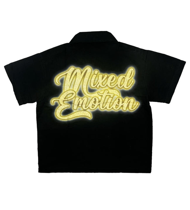 Mixed Emotions Blinded Zip Up Shirt Black Main Image