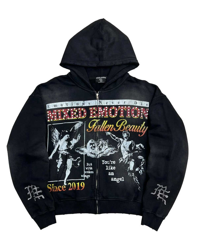 Mixed Emotions Broken Wings Hoodie Black Hover Image
