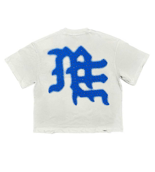 Mixed Emotions End Rhinestone Tee White/Blue Main Image