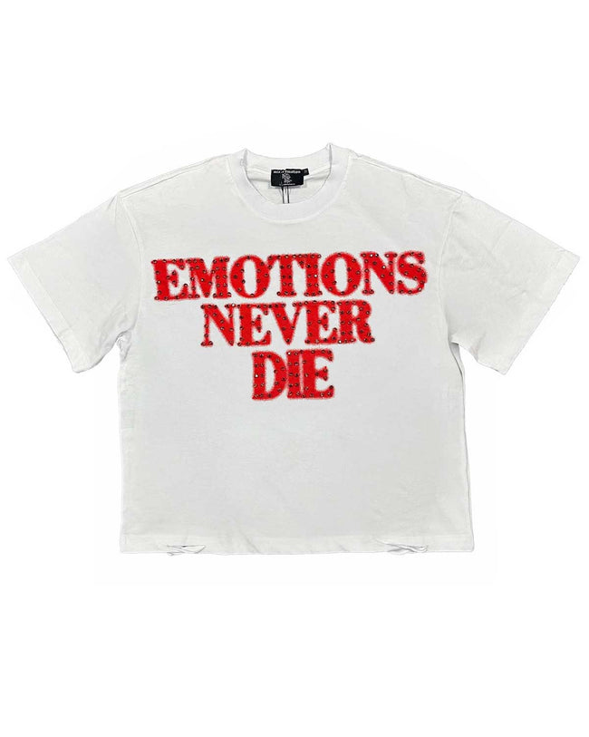 Mixed Emotions End Rhinestone Tee White/Red Hover Image