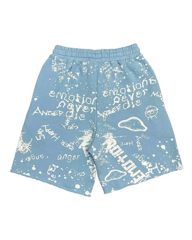 Mixed Emotions Graffiti Shorts Blue Main Image