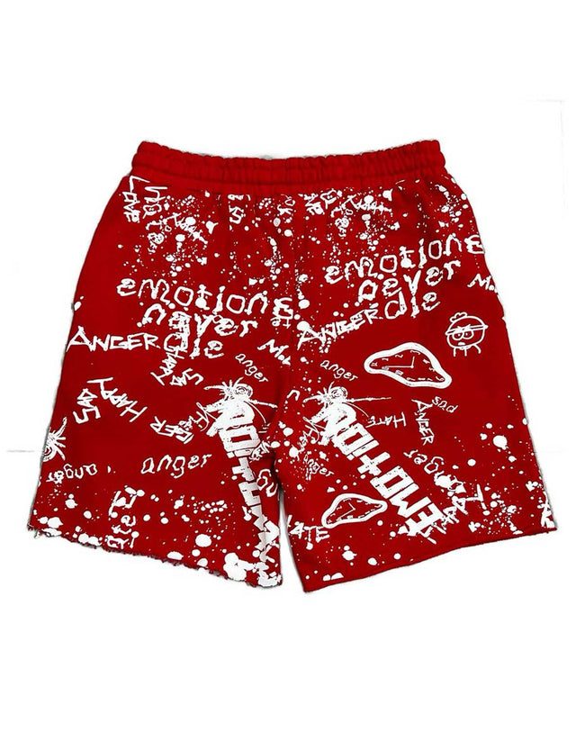 Mixed Emotions Graffiti Shorts Red Main Image