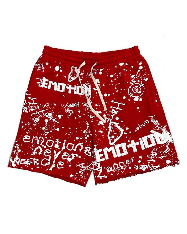 Mixed Emotions Graffiti Shorts Red Hover Image