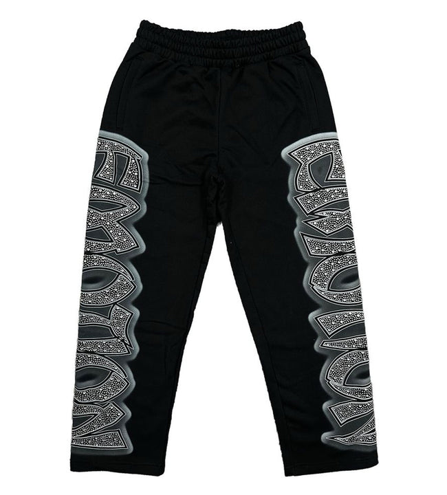 Mixed Emotions Midnight Rhinestone Sweatpants Black Hover Image