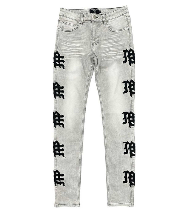 Mixed Emotions Monogram Denim Grey Wash Hover Image