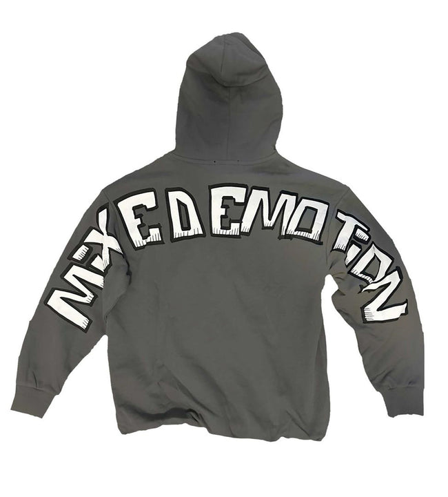 Mixed Emotions Monster Cropped Hoodie Grey Main Image