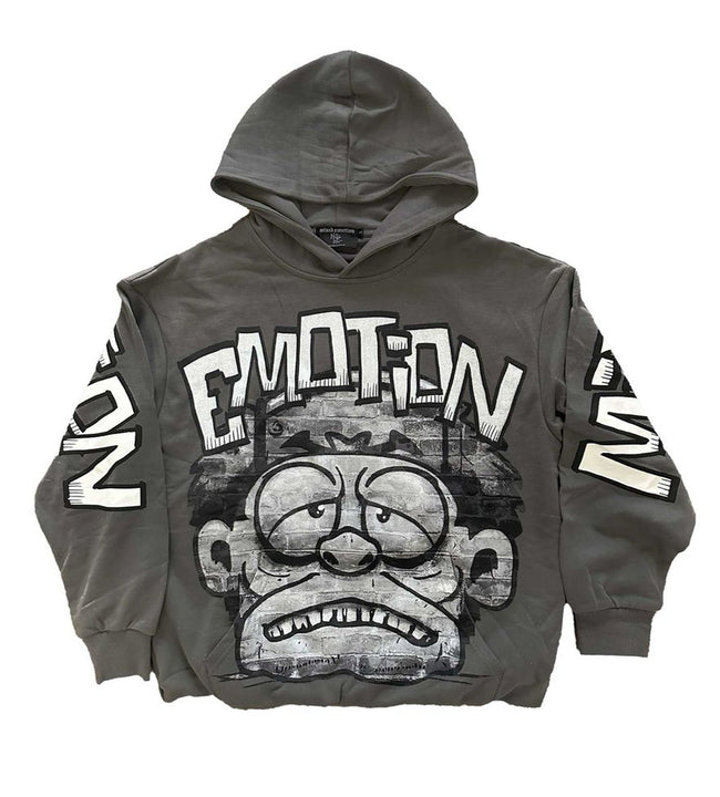 Mixed Emotions Monster Cropped Hoodie Grey Hover Image