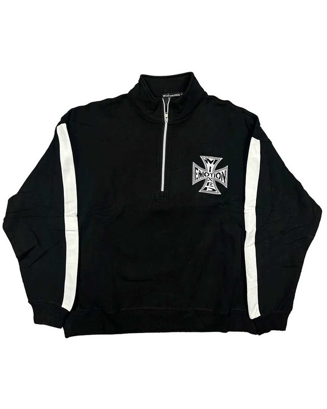 Mixed Emotions Quarter Zip Up Jacket Black Hover Image