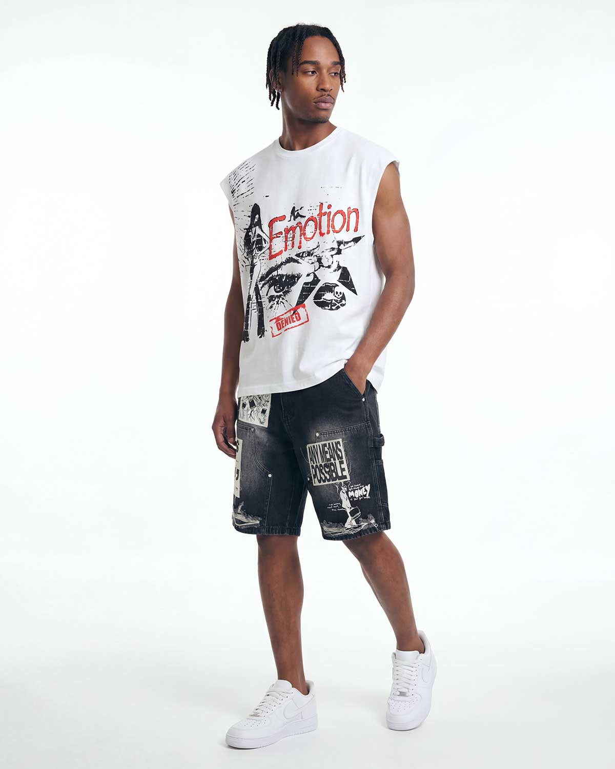 Mixed Emotions Starboy Sleeveless Tee Cream