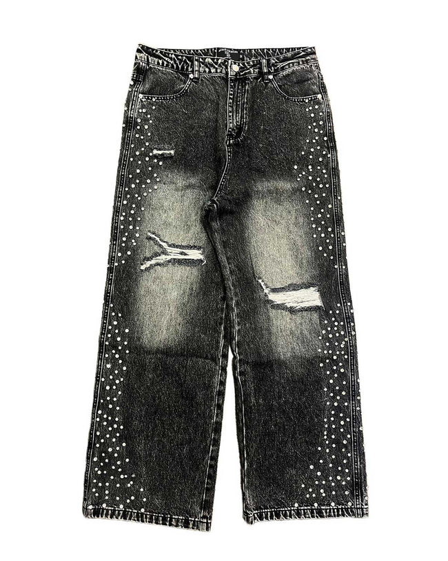 Mixed Emotions Stone Baggy Jeans Grey Hover Image