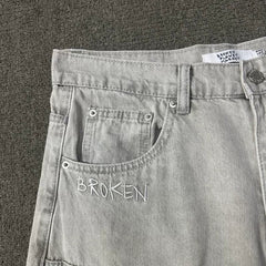 Broken planet trendy loose straight leg jeans