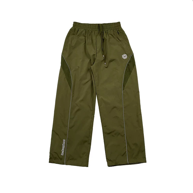 Broken Planet Embroidered Loose Woven Straight Pants