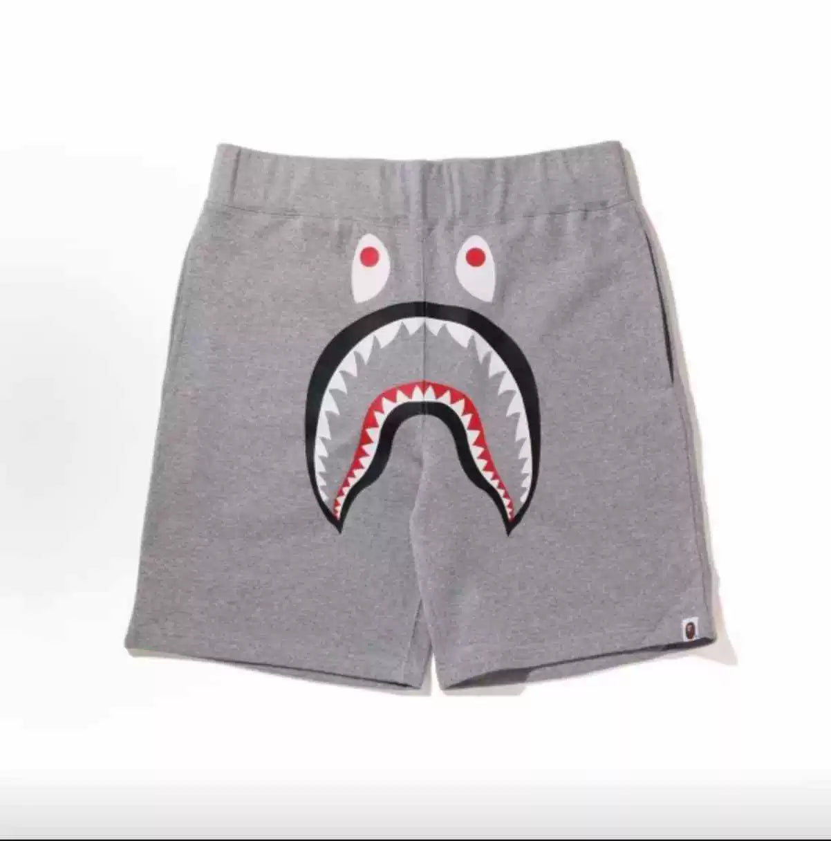 BAPE Style Shark Casual Shorts - Light Grey Heather