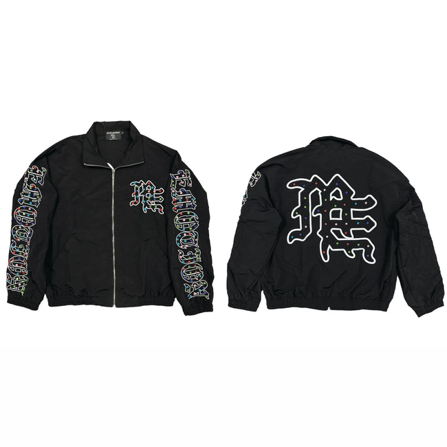 Gothic Rhinestone & Studded Full-Zip Jacket - Black Hover Image