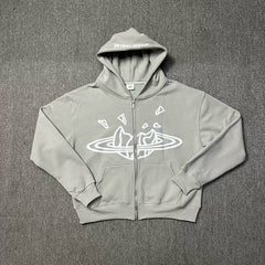 Broken Planet Foam Print Zip Hoodie