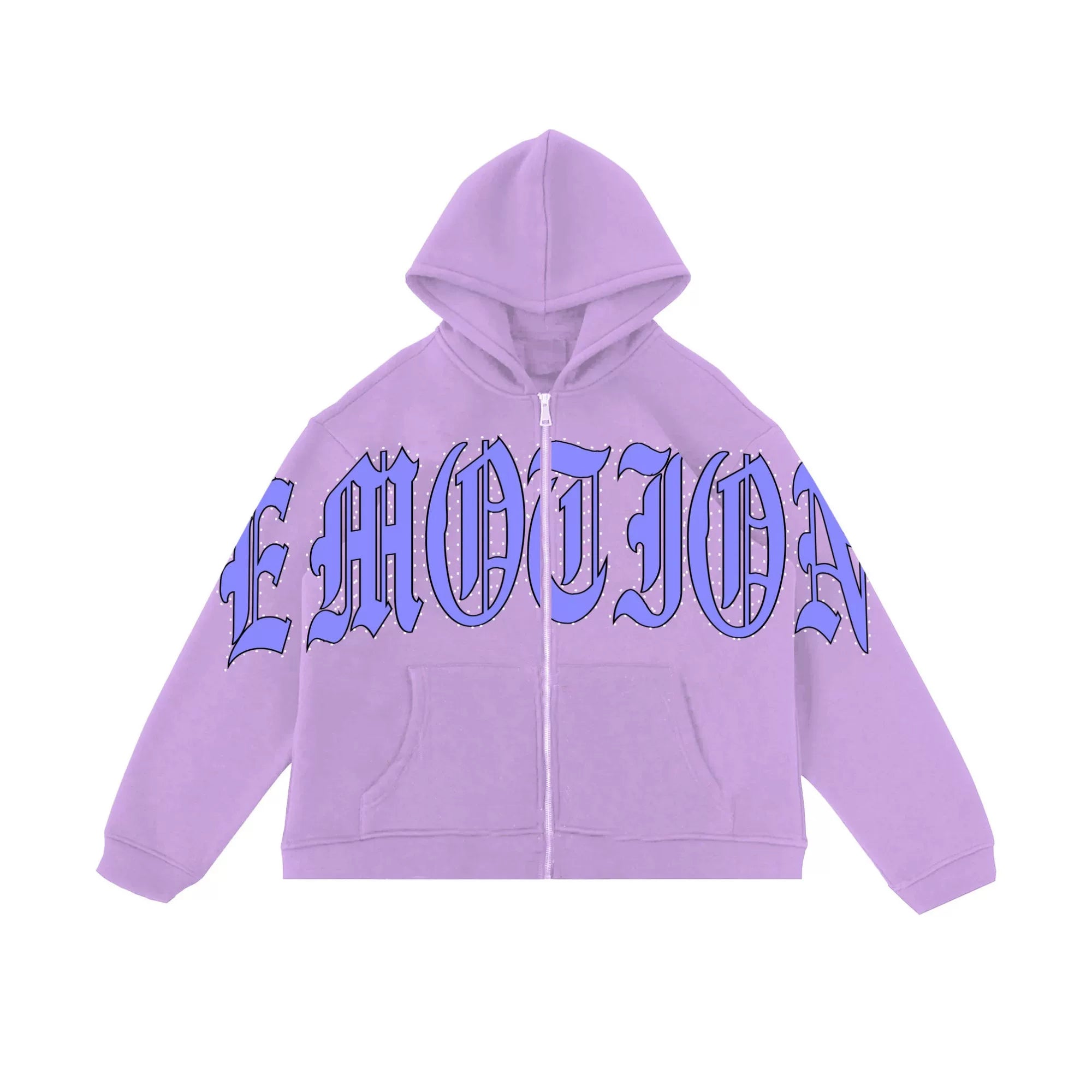 Pastel Purple Graphic Full-Zip Sweatshirt