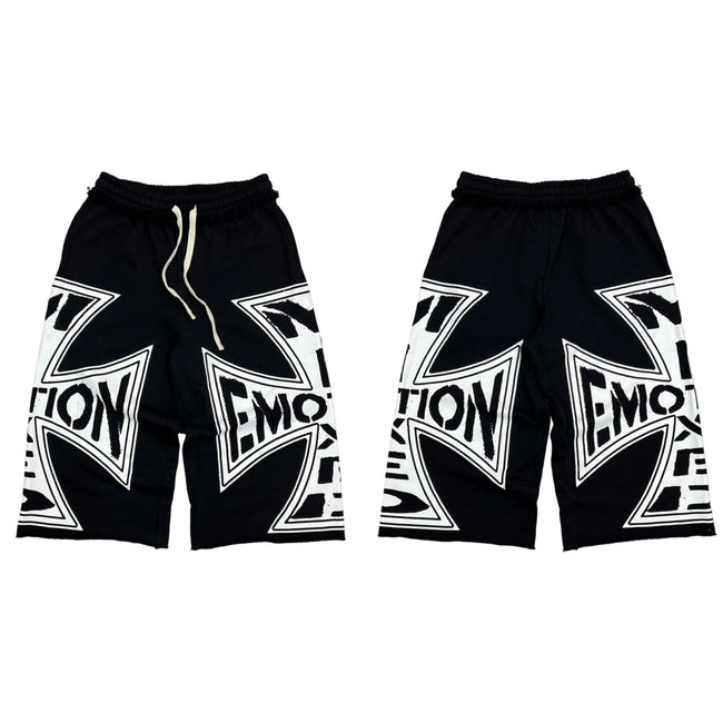 Iron Cross Graphic Sweatshorts - Black Hover Image