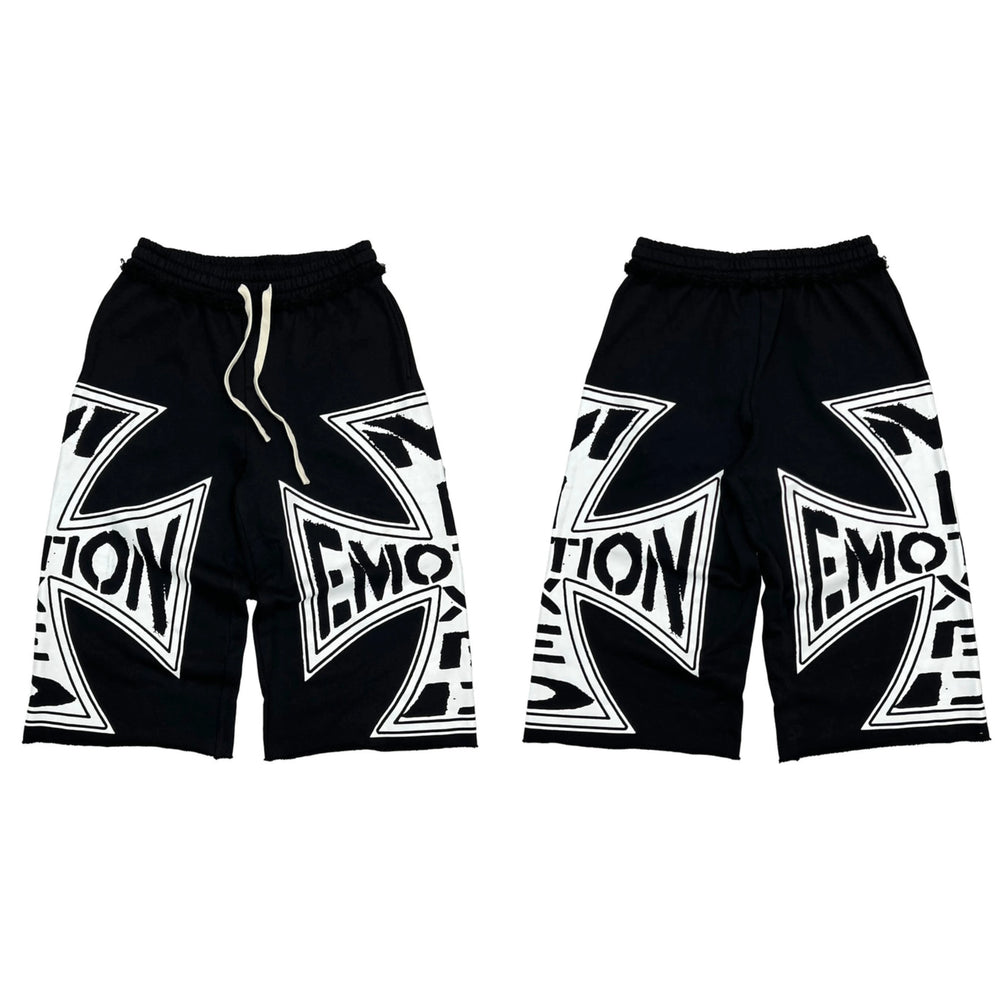 Iron Cross Graphic Sweatshorts - Black