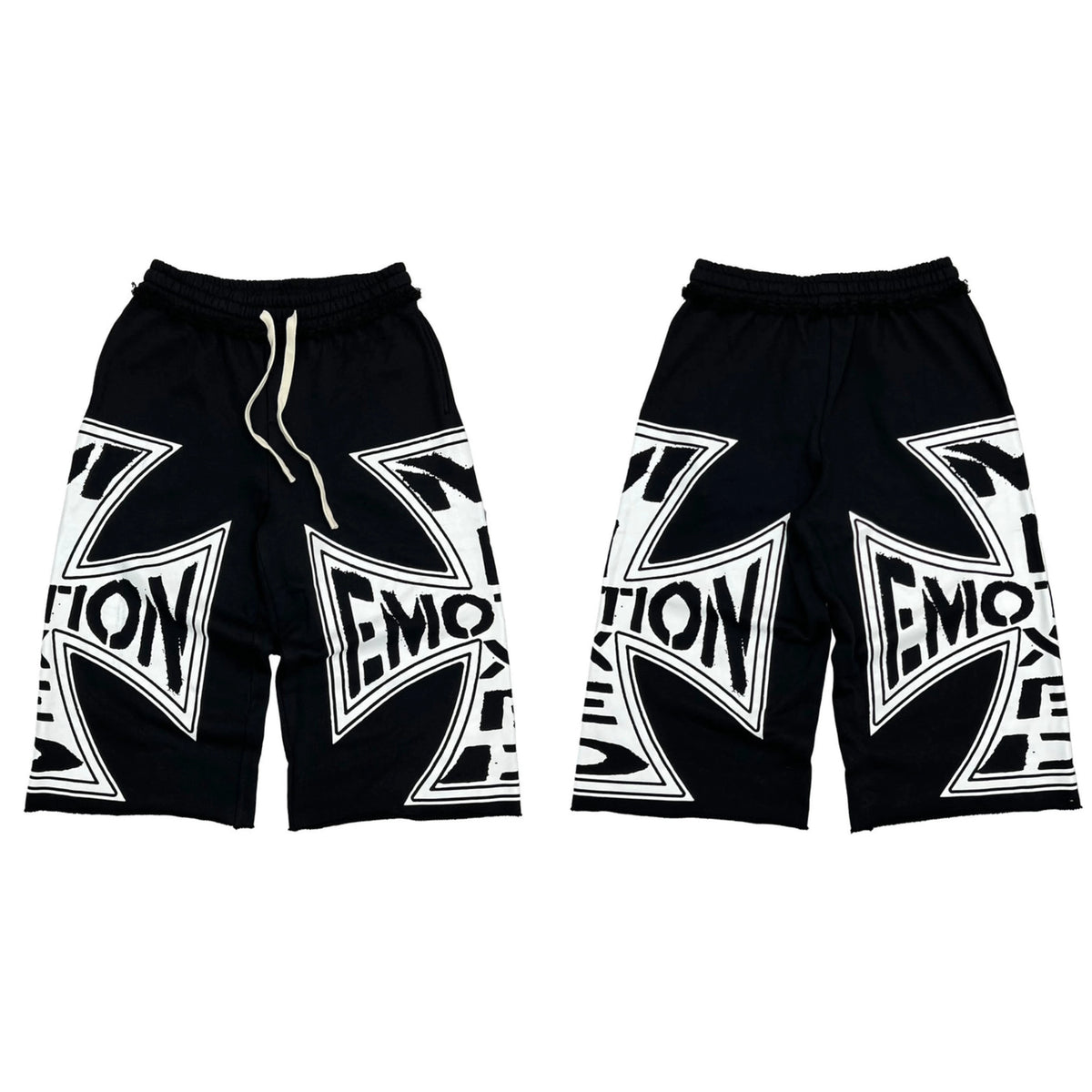 Iron Cross Graphic Sweatshorts - Black