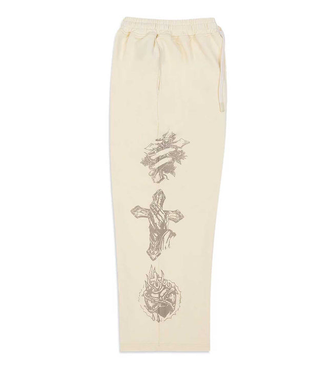 Righteous Tattoo Sweatpants Cream Main Image