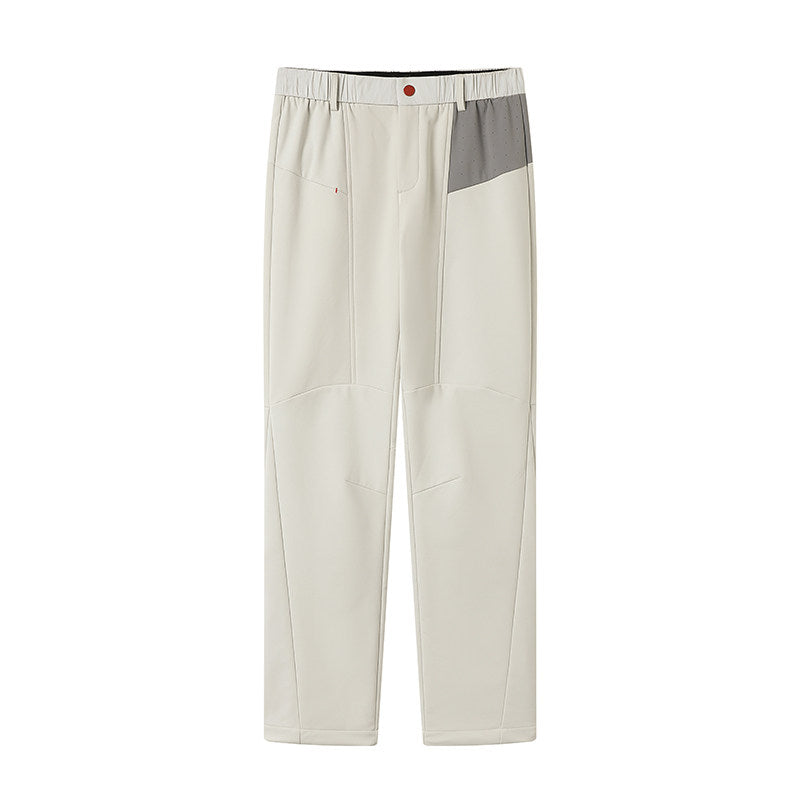 Color-matched fleece-lined loose-fitting outdoor pants suitable for autumn and winter skiing, hiking and mountain climbing