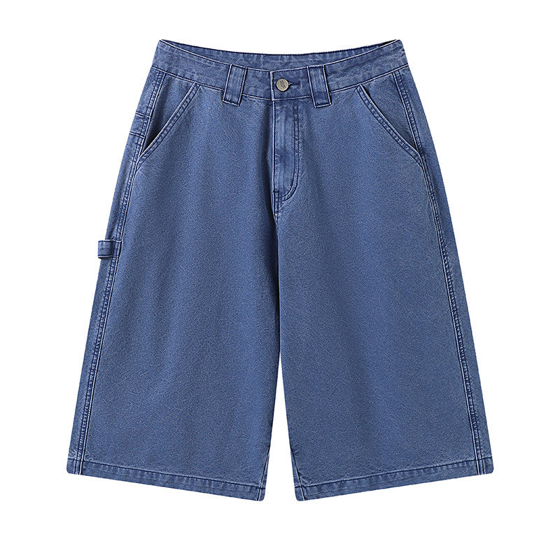 Washing method work blue 7-piece logging worker pants