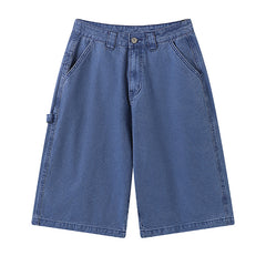 Washing method work blue 7-piece logging worker pants