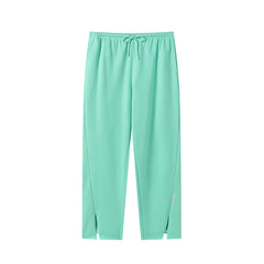 Low-waist, slit, adjustable rolled-edge joggers