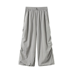 Pull-string fastening loose-knit wide-leg hiking pants for outdoor lightweight paratrooper pants