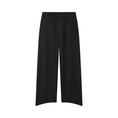 Straight-cut angled casual trousers