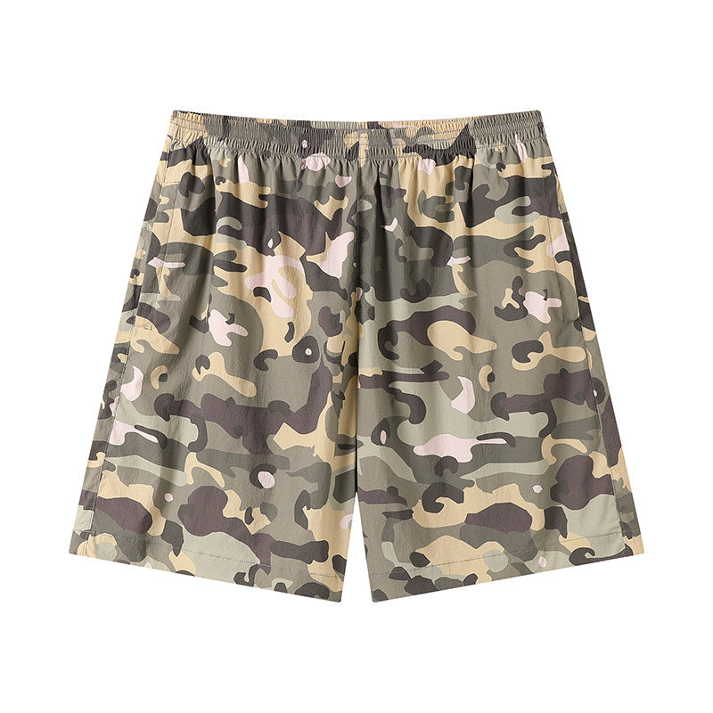 Striped leopard print camouflage quick-drying sports shorts