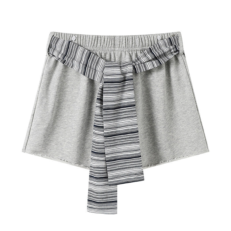 Vortex printed small pocket rolled elastic waistband detachable sports sweatpants casual shorts