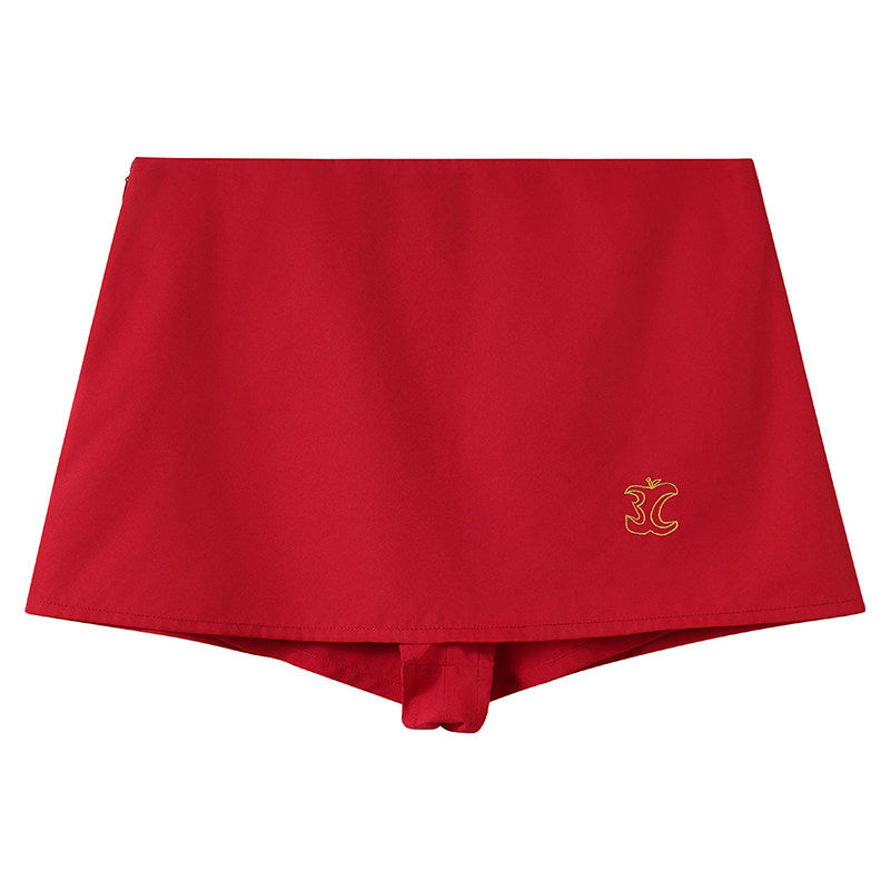 Apple embroidered sporty skirt
