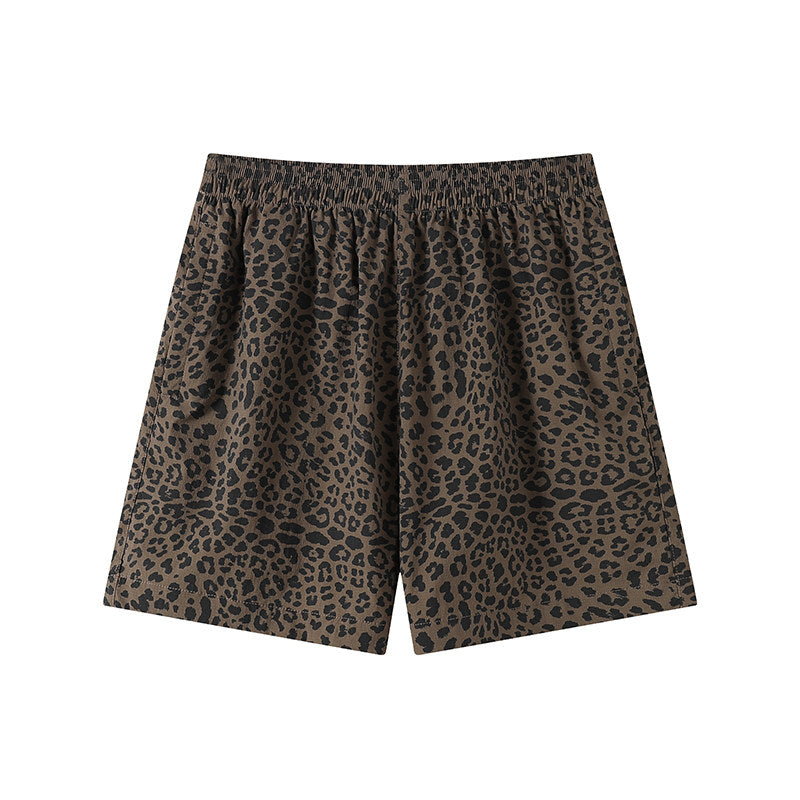 Striped leopard print camouflage quick-drying sports shorts