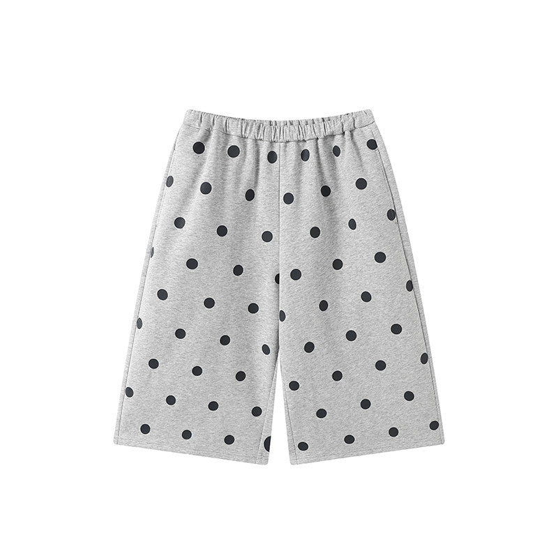 Dot-patterned casual seven-inch pants, versatile and comfortable