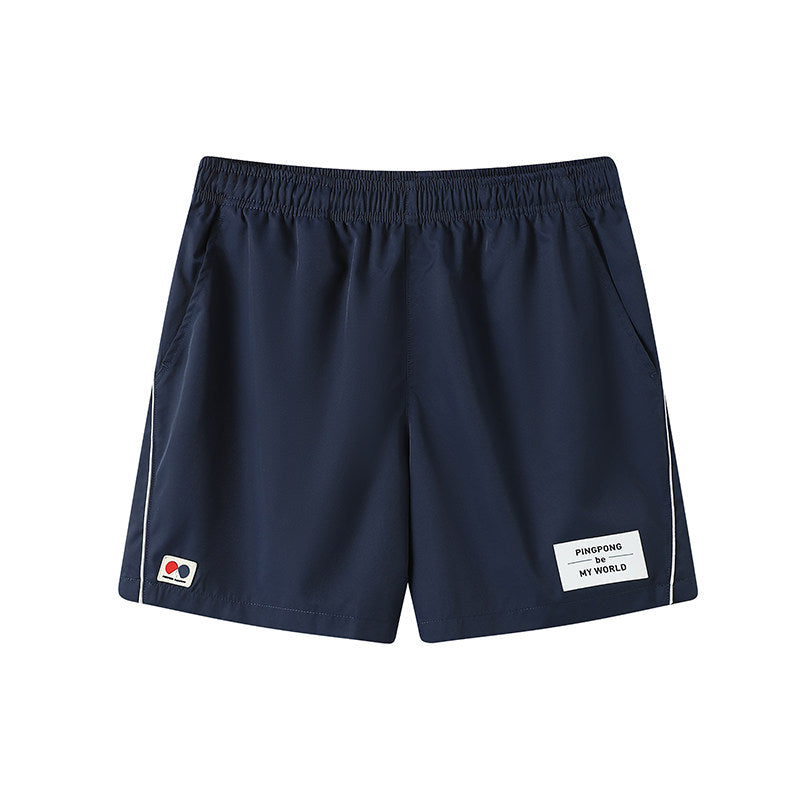 Form-fitting multi-color polka-dot collared side-seamed tennis-style stretchy waist short pants